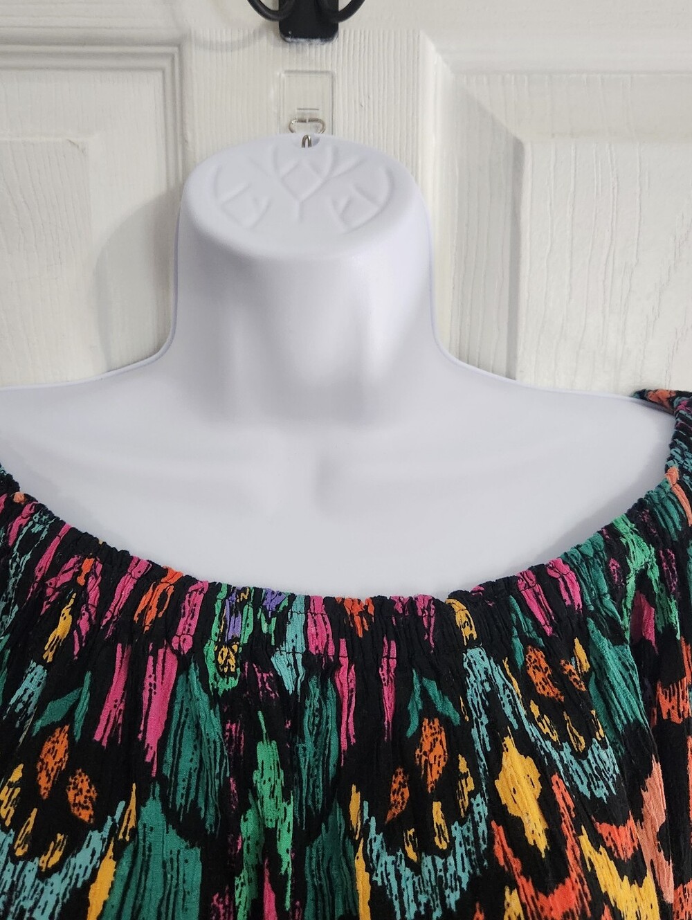 Christian Siriano gauzey vibrant colorful abstract blouse XL maximalism artsy - Picture 3 of 11